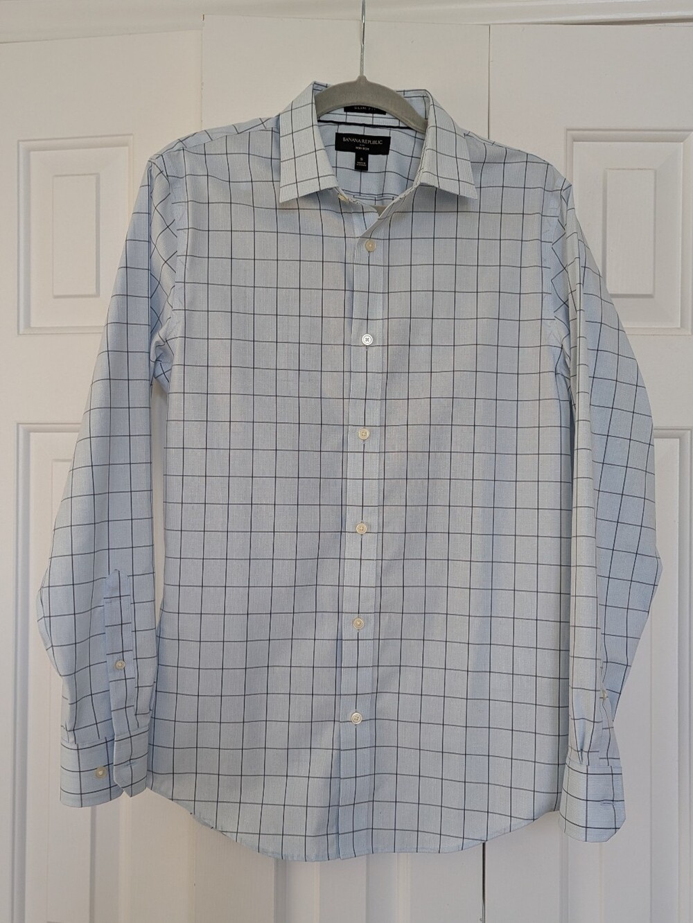 Banana Republic Non-iron Grid Dress Shirt